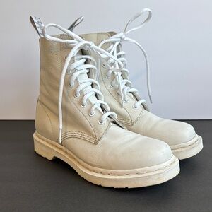 Doc Martens White Pascal 1460 Lace Up Combat Boot